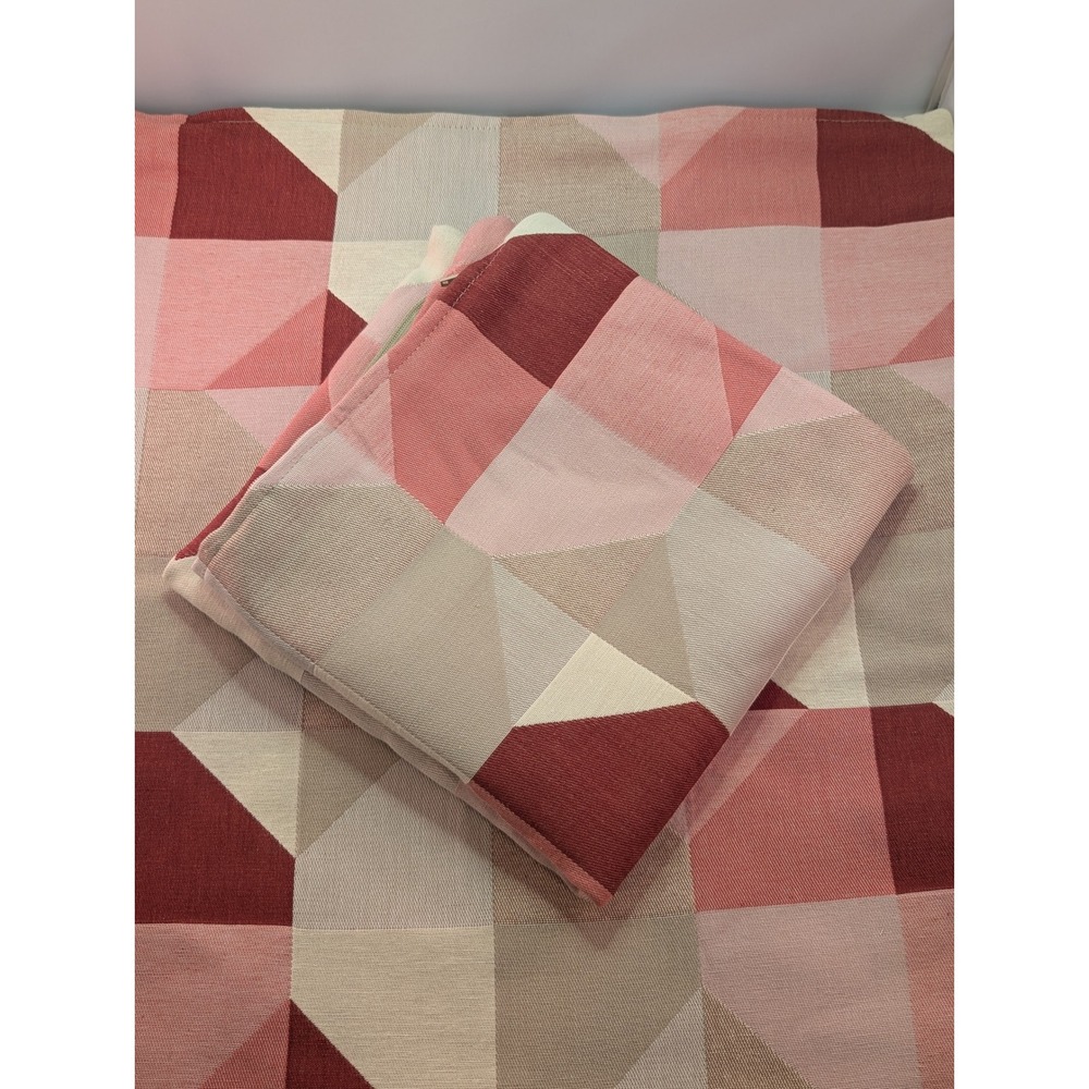 Set of 2 IKEA SVARTHÖ Cushion Cover 20x20 Pink Beige Retro Geometric Patchwork